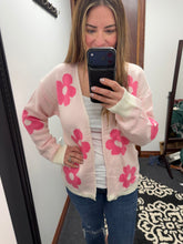 Load image into Gallery viewer, Pink Flower Cardigan
