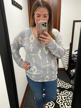 Load image into Gallery viewer, Gray Aztec Print Top
