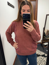 Load image into Gallery viewer, Burgundy Washed Lace Detail Top
