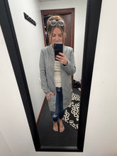 Load image into Gallery viewer, Grey Harringbone Pattern Peacoat
