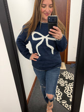 Load image into Gallery viewer, Navy Bow Sweater
