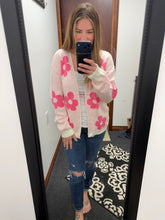 Load image into Gallery viewer, Pink Flower Cardigan
