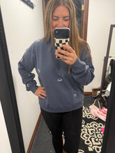 Load image into Gallery viewer, Blue Embroidered Football Crewneck
