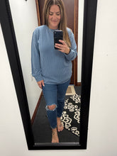 Load image into Gallery viewer, Ribbed Long Sleeve in Indigo
