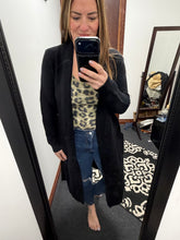 Load image into Gallery viewer, Black long sweater cardigan
