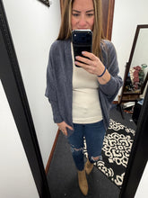 Load image into Gallery viewer, Navy Waffle Texture Knit Cardigabn

