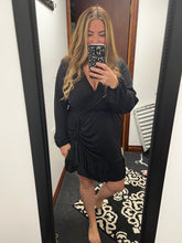 Load image into Gallery viewer, Black Ruched Dress
