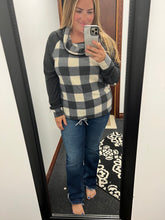 Load image into Gallery viewer, Plaid Mock Neck Top
