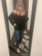 Load image into Gallery viewer, Double V Neck Sweater in Black
