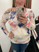Load image into Gallery viewer, One Shoulder Criss Cross Tie Dye Top

