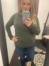 Load image into Gallery viewer, Boat Neck Off The Shoulder Top in Olive
