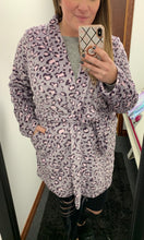 Load image into Gallery viewer, Gray &amp; Blush Leopard Robe
