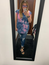 Load image into Gallery viewer, Ruffle Sleeve Tie Dye Top
