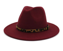 Load image into Gallery viewer, Wine Leopard Belt Hat
