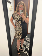 Load image into Gallery viewer, Leopard Color Block Dress

