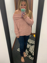 Load image into Gallery viewer, Light Pink Cozy Off the Shoulder Sweater
