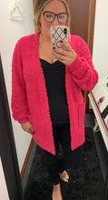 Load image into Gallery viewer, *Plus Size* Hot Pink Popcorn Cardigab
